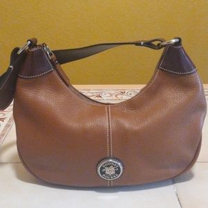 DOONEY & BOURKE Vintage Tan Bag. Leather strap small Hobo shoulder bag.